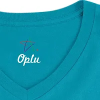 OPLU Men's Regular Fit Plain 100% Cotton V Neck Half Sleeves Multicolour Pootlu T Shirt. Casual, Trendy, Stylish Tshirts and Tees-thumb4