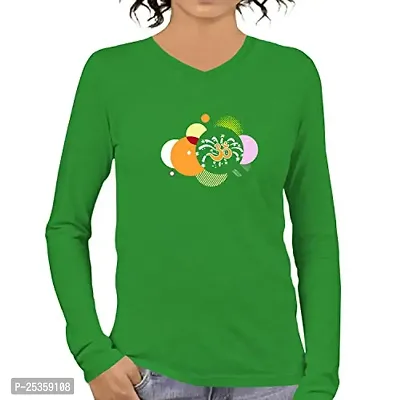 OPLU Graphic Printed Women Tshirt Om Design Cotton Printed V Neck Full Sleeves Multicolour T Shirt. Exercise, Gym, Yoga, Fitness Tshirts-thumb0