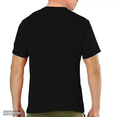 OPLU Men's Karate Pose Cotton Graphic Printed Round Neck Half Sleeves Tshirt. Trendy, Trending Tshirts, Offer, Discount, Sale.(Pooplu_Black_S)-thumb3