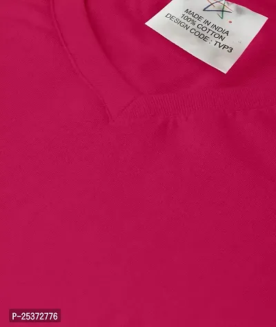 OPLU Men's Spaceman Dab Cotton Graphic Printed V Neck Full Sleeves Tshirt. Trendy, Trending Tshirts, Offer, Discount, Sale.(Pooplu_DarkPink_L)-thumb4