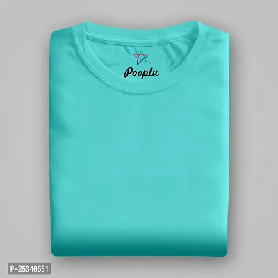 Pooplu Men's Regular Fit Premium Plain 100% Cotton Round Neck Half Sleeves Multicolour Pootlu T Shirt. Casual, Stylish, Trending, Symbol Tshirts.(Oplu_LightBlue_3X-Large)-thumb3