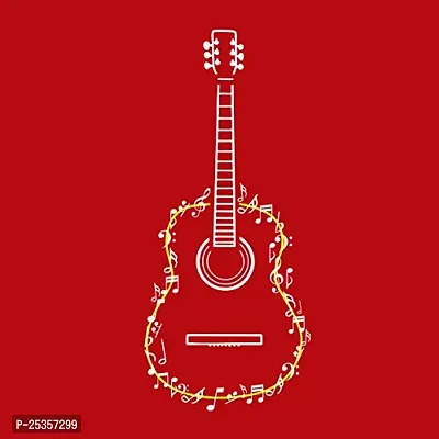 OPLU Women's Regular Fit Guitar Line Art Cotton Printed Round Neck Half Sleeves Multicolour Pootlu Tshirt. Music, Guitar, Musical Instrument Tshirts-thumb3