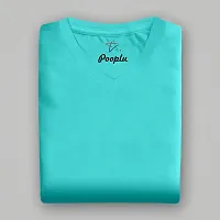 Pooplu Women's Regular Fit Premium Plain 100% Cotton V Neck Full Sleeves Multicolour T Shirt, Casual Plain Tshirts-thumb1