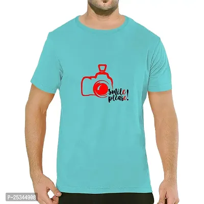 Pooplu Men's Regular Fit Camera Smile Please Cotton Graphic Printed Round Neck Half Sleeves Multicolour Tshirt. Trending, Cool, Selfie, Fun, Masti, Social Media, Photography, Pootlu, Symbol Tshirts-thumb0