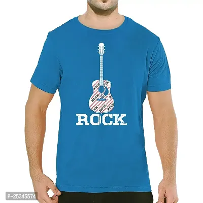 Pooplu Men's Regular Fit Rock Cotton Printed Round Neck Half Sleeves Multicolour Pootlu Tshirt. Tees, Gym, Exercise,Trending, Sound, Music, Guitar Tshirts
