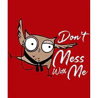 OPLU Graphic Printed Womens Don't Mess with me Cotton Printed V Neck Full Sleeves Tshirt. Trendy, Trending Tshirts, Offer, Discount, Sale, (Red_XL)-thumb2
