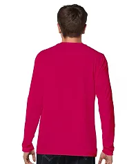 OPLU Men's Spaceman Dab Cotton Graphic Printed V Neck Full Sleeves Tshirt. Trendy, Trending Tshirts, Offer, Discount, Sale.(Pooplu_DarkPink_L)-thumb1