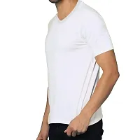 OPLU Men's Regular Fit Plain 100% Cotton V Neck Half Sleeves Multicolour Pootlu T Shirt. Casual, Trendy, Stylish Tshirts and Tees-thumb1