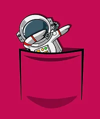 OPLU Men's Spaceman Dab Cotton Graphic Printed V Neck Full Sleeves Tshirt. Trendy, Trending Tshirts, Offer, Discount, Sale.(Pooplu_DarkPink_L)-thumb2