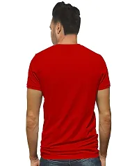 OPLU Men's Punjabi Text Cotton Graphic Printed V Neck Half Sleeves Tshirt. Trendy, Trending Tshirts, Offer, Discount, Sale.(Pooplu_Red_L)-thumb1
