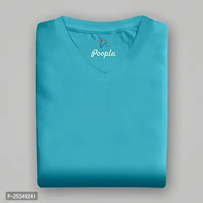 Premium Women Plain 100% Cotton V Neck Full Sleeves Multicolour T Shirt, Casual Plain Tshirts-thumb2