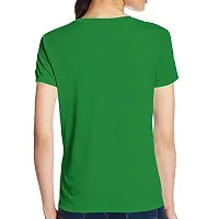 Pooplu Womens Run Text Cotton Printed V Neck Half Sleeves Multicolour Tshirt. Exercise  Jogging Tshirt-thumb1