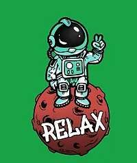 OPLU Men's Oversized Relax Spaceman Graphic Printed Round Neck Multicolour T-Shirts. 100% Cotton, Loose Tshirt, Drop Shoulder, Pootlu, Casual, Graphic Printed T-Shirts-thumb2