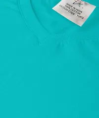 OPLU Women's Regular Fit Lotus Yoga Cotton Graphic Printed V Neck Half Sleeves Yoga Tshirt. Trendy, Trending Tshirts, Offer, Discount, Sale.(Pooplu_Lightblue_XL)-thumb3