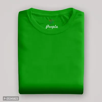 Pooplu Men's Regular Fit Premium Plain 100% Cotton Round Neck Half Sleeves Multicolour Pootlu T Shirt. Casual, Stylish, Trending, Symbol Tshirts.(Oplu_Green_3X-Large)-thumb3