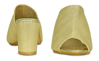 Get Glamr Women's Gold Mules - 3.5 UK (LT-RK-S-3001-40-Gold-4)-thumb3