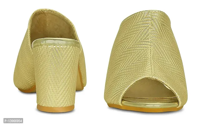 Get Glamr Women's Gold Mules - 3.5 UK (LT-RK-S-3001-40-Gold-4)-thumb4