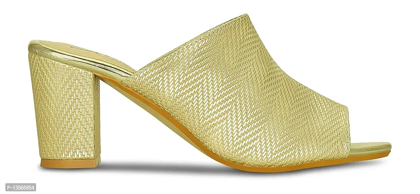 Get Glamr Women's Gold Mules - 3.5 UK (LT-RK-S-3001-40-Gold-4)-thumb3