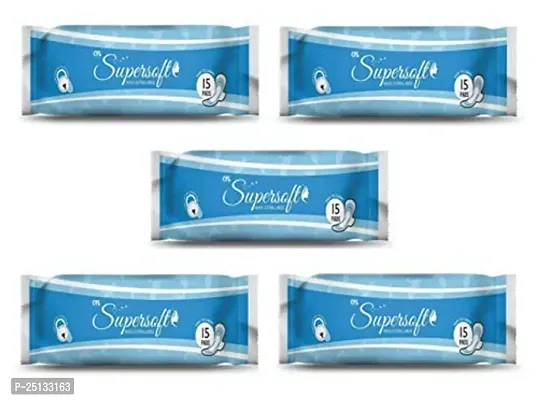 Supersoft Xl Maxi Straight Pads15 Pcs Combo Of 5