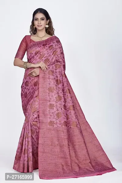 Stylish Art Silk Purple Saree with Blouse piece For Women-thumb0