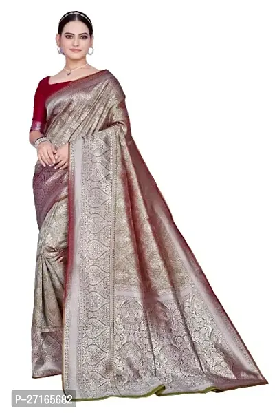 Stylish Art Silk Violet Saree with Blouse piece For Women-thumb0