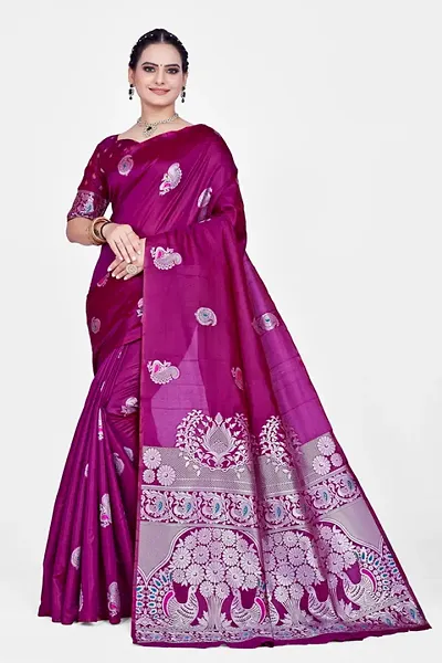 Stylish Art Silk Saree With Blouse piece