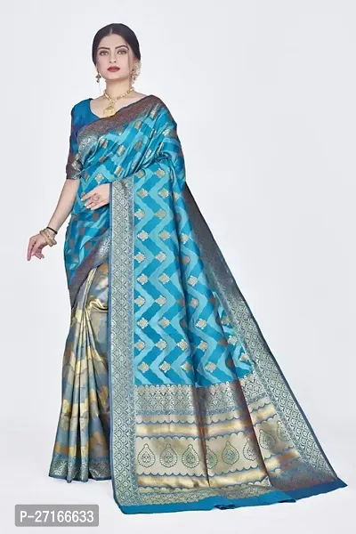 Stylish Art Silk Multicoloured Saree with Blouse piece For Women-thumb0