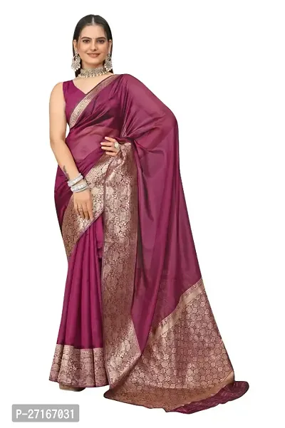 Stylish Organza Multicoloured Saree with Blouse piece For Women-thumb0