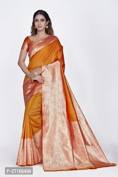 Stylish Art Silk Yellow Saree with Blouse piece For Women-thumb0