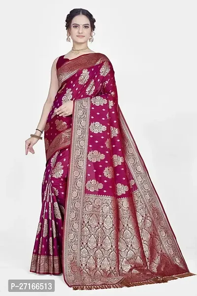 Stylish Art Silk Purple Saree with Blouse piece For Women