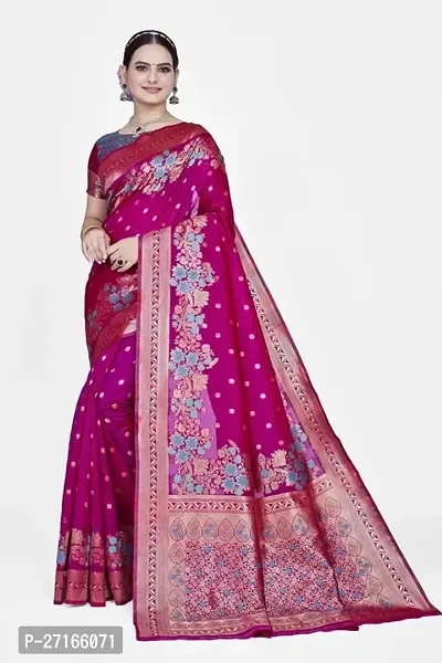 Stylish Art Silk Purple Saree with Blouse piece For Women-thumb0