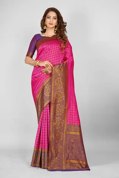 Beautiful Silk Blend Saree with Blouse piece