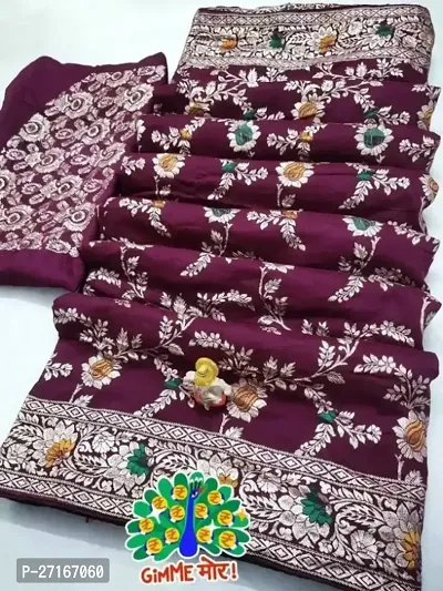 Stylish Silk Blend Multicoloured Saree with Blouse piece For Women