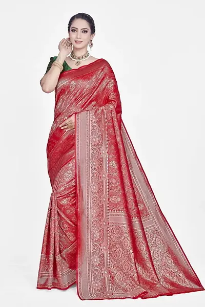 Kanjeevaram Art Silk Jacquard Sarees with Blouse Piece