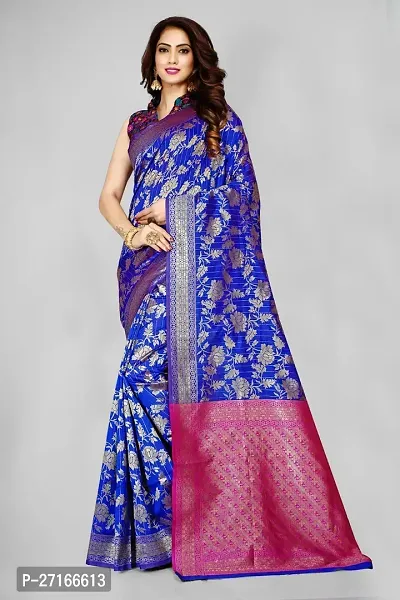 Stylish Art Silk Pink Saree with Blouse piece For Women-thumb0