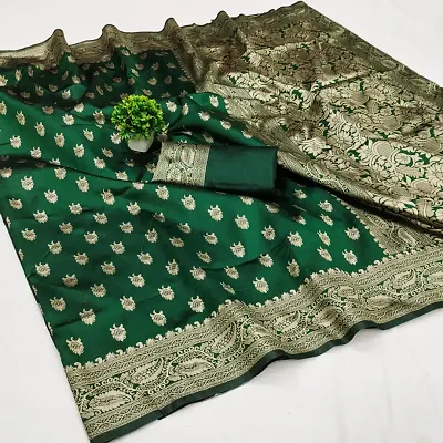 Stylish Art Silk Zari Saree With Blouse Piece For Women