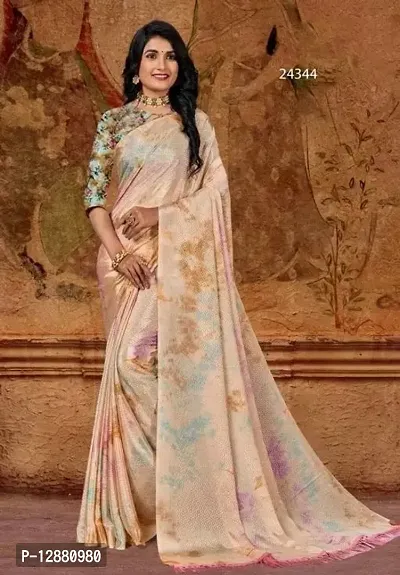 Women Stylish Banarasi Silk Saree with Blouse piece