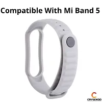 Crysendo Strap Band Compatible with Mi Band 5 (Not for Mi1/2/3/4) (Design Grey)-thumb1