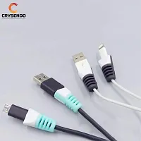 Crysendo Cable Cord Protector for iPhone, Sam-Sung, Oneplus, Android USB, Micro USB, Type-C Cables | Saver for Any Data Cable Wire (Multicolour) (Pack of 10 Pcs)-thumb3