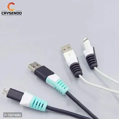 Crysendo Cable Cord Protector for iPhone, Sam-Sung, Oneplus, Android USB, Micro USB, Type-C Cables | Saver for Any Data Cable Wire (Multicolour) (Pack of 10 Pcs)-thumb4