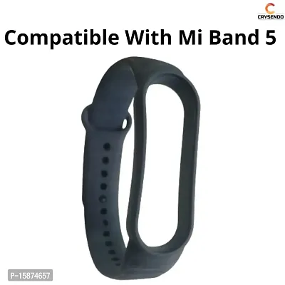 Crysendo Strap Band Compatible with Mi Band 5 (Not for Mi1/2/3/4) (Design Ocean Blue)-thumb2