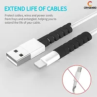 CRYSENDO Cable Cord Protector Saver for Any Data Cable Wire for Samsung Oneplus Android USB Micro USB C Type Cables (Pack of 12 (Winder - Black))-thumb2