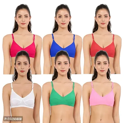 Buy Stylish Multicoloured Cotton Hosiery Solid Bras For Women Pack Of 6  Online In India At Discounted Prices