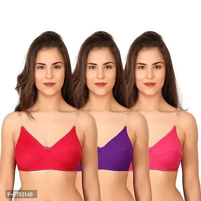Bra  Combo For Women Pack Of 3(Transparent Straps)-thumb0