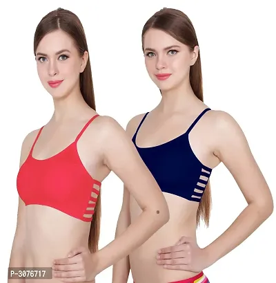 Women's Viscose Cotton Spandex Basic Bras Combo Of 2