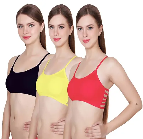 Buy PP NEXT Women & Girls Cotton Non-Padded & Non-Wired Thin Strip Sports  Bra, Air Bra, Free