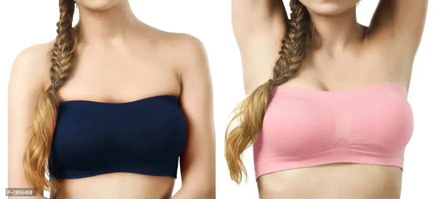 Trendy Spandex Mix Viscose Tube Bra - Pack Of 2