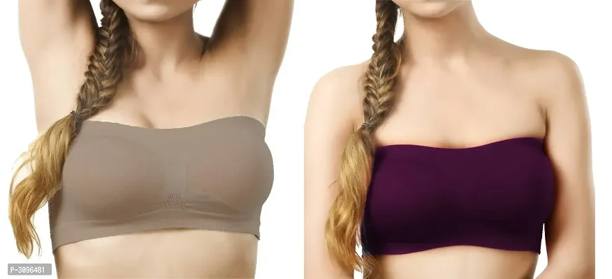 Trendy Spandex Mix Viscose Tube Bra - Pack Of 2