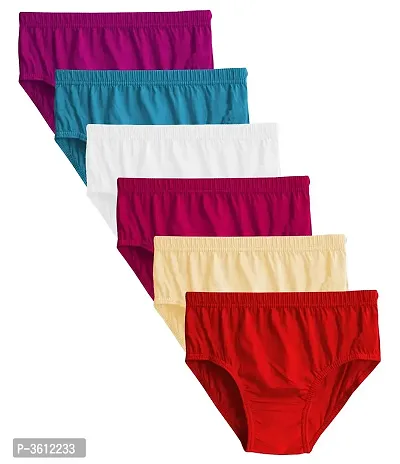 Women Multicoloured Cotton Basic Briefs Pack Of 6