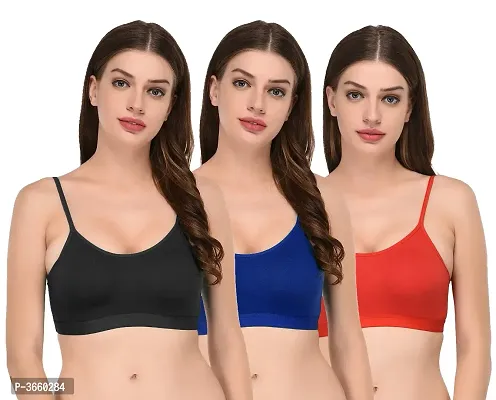 Womens Hosiery Non Padded Sports Bras Pack Of 3